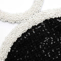 Boucle Pearl Trim Mini Dress - Svart