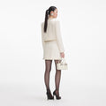 Boucle Pearl Trim Jacket - Cream