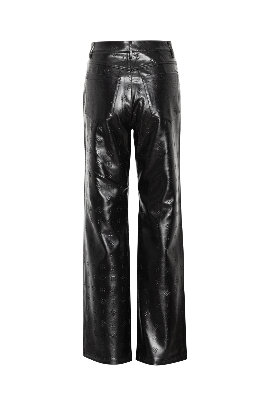PU Straight Pants - Black