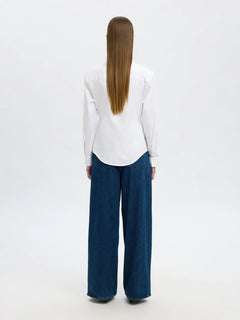 Nicolina Slim Ls Shirt B - Bright White