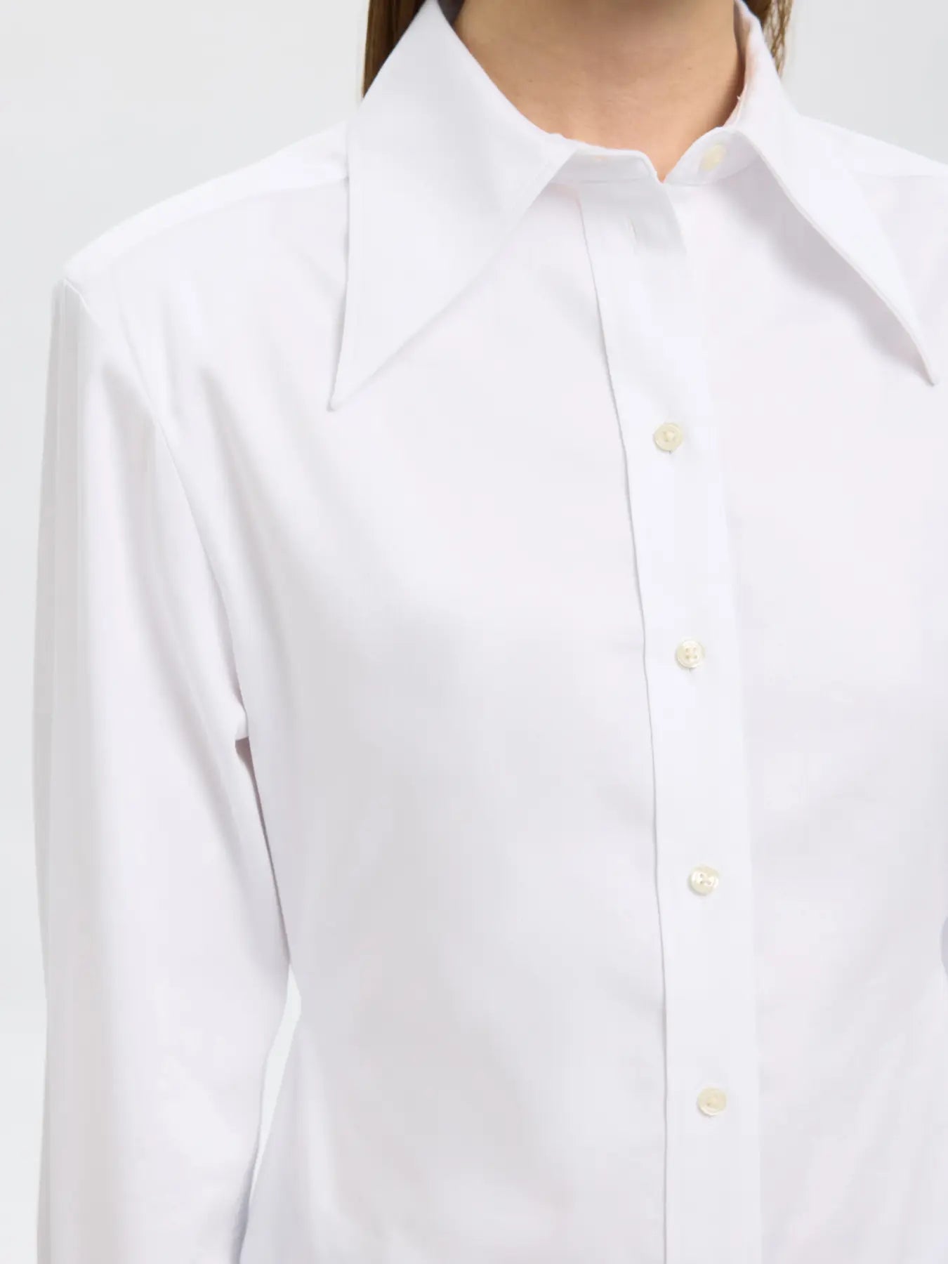 Nicolina Slim Ls Shirt B - Bright White