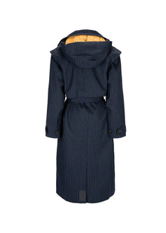 Regndråpe Trench Coat - Navy Pinstripe