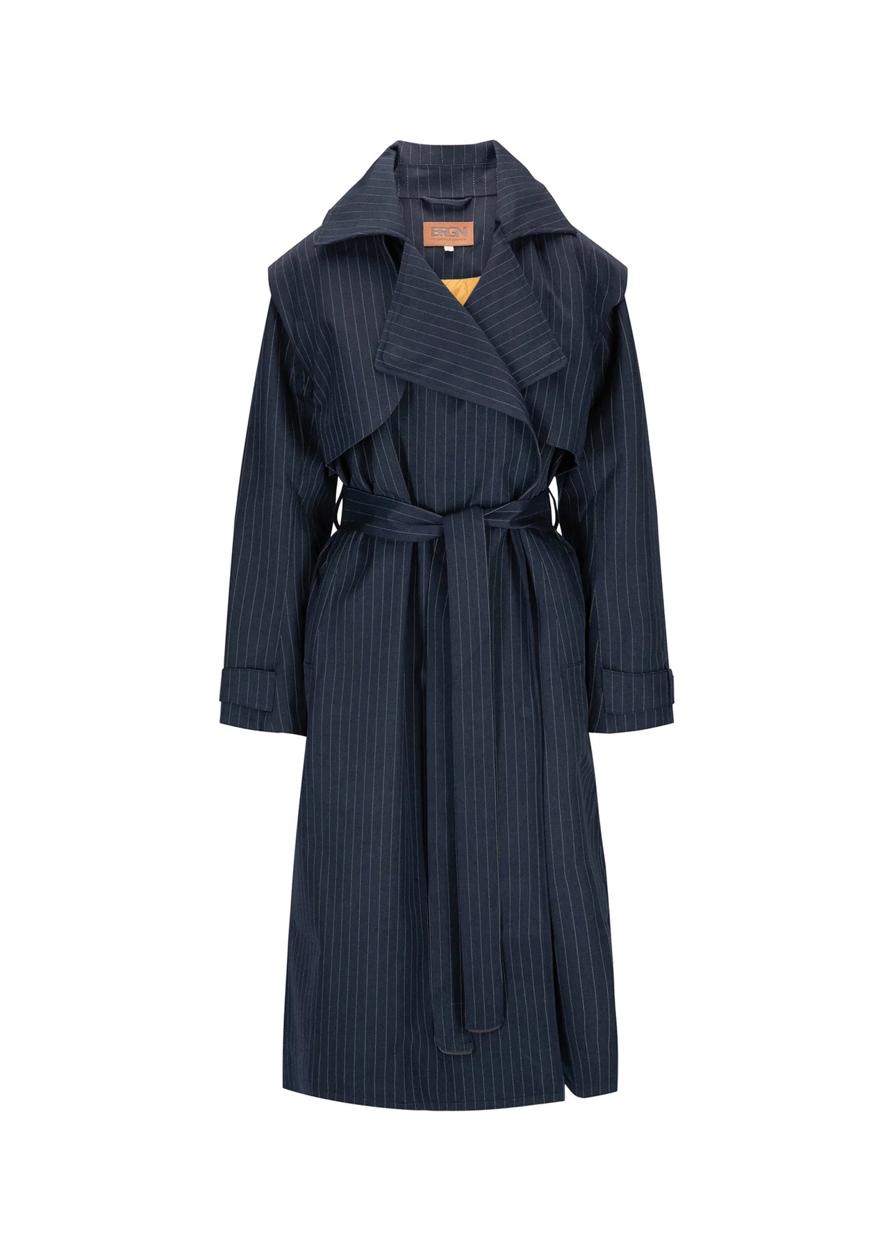 Regndråpe Trenchcoat - Navy Pinstripe