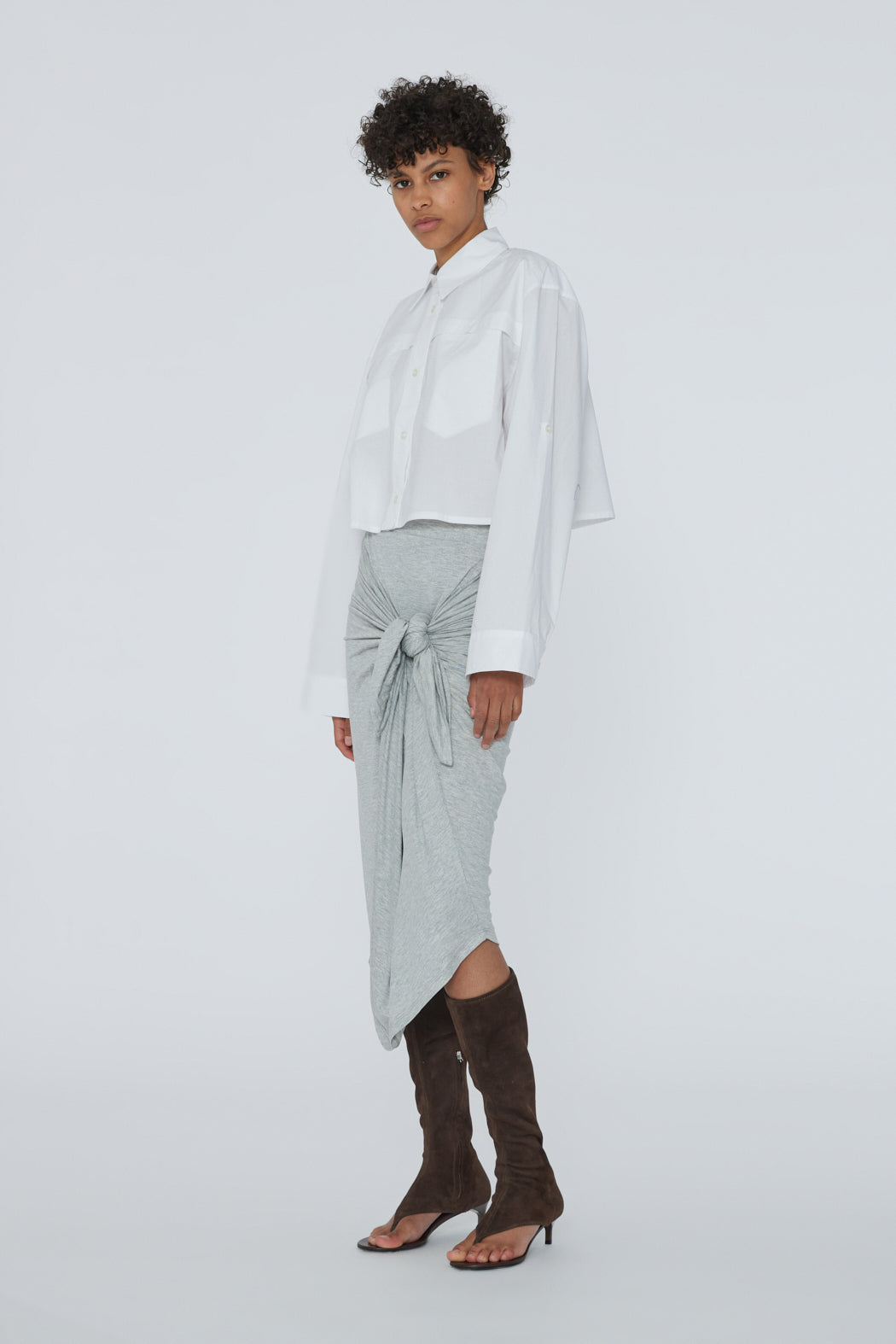 Jersey Wrap Skirt - Glacier Gray