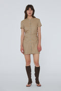 Drapy Midi Suiting Dress - Tigers Eye