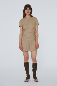Drapy Midi Suiting Dress - Tigers Eye