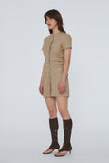 Drapy Midi Suiting Dress - Tigers Eye