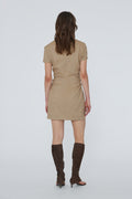 Drapy Midi Suiting Dress - Tigers Eye