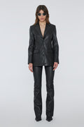 Stretch Leather Pants - Black