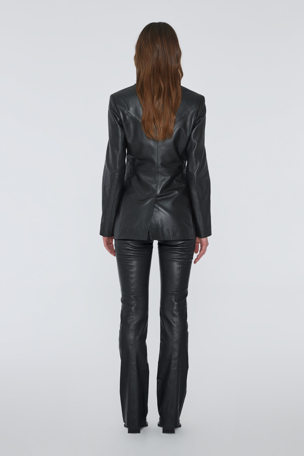 Stretch Leather Pants - Black