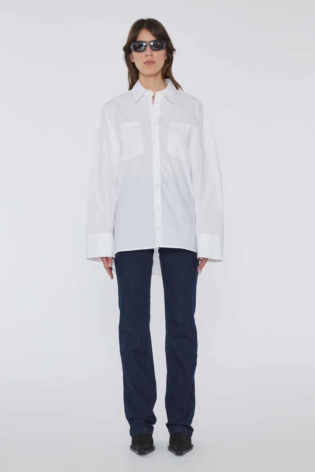 Poplin Oversized Skjorta - Bright White