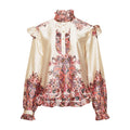 Reno Ruby Ruffle Blus - Drusella Print