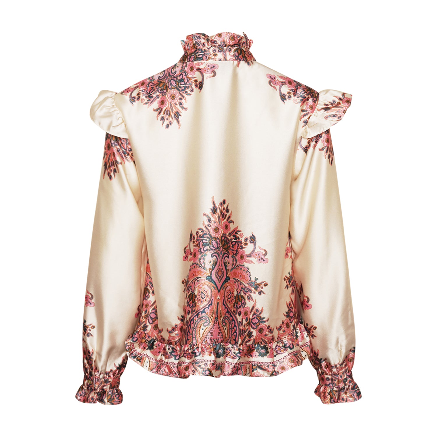 Reno Ruby Ruffle Blus - Drusella Print