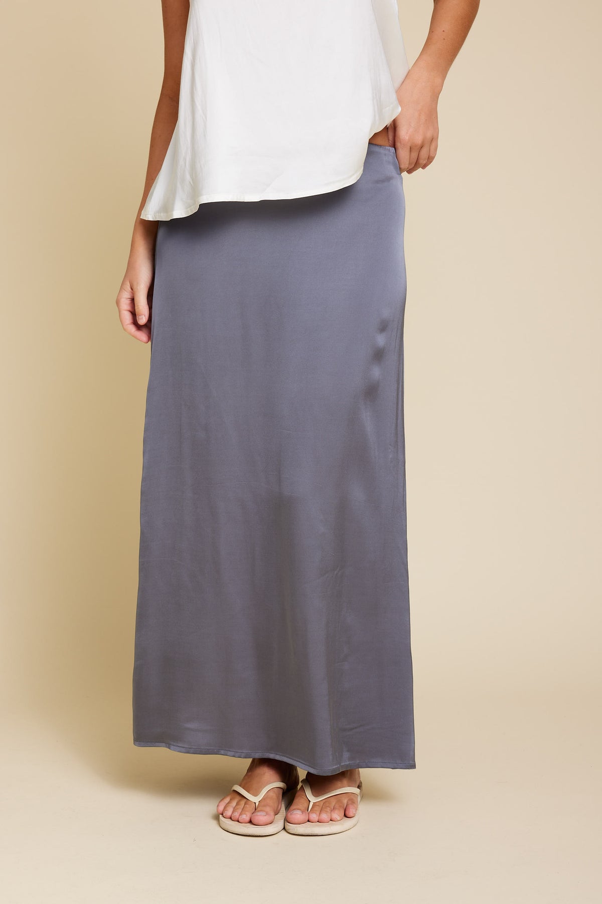 Rikke Viscose Satin - Grey