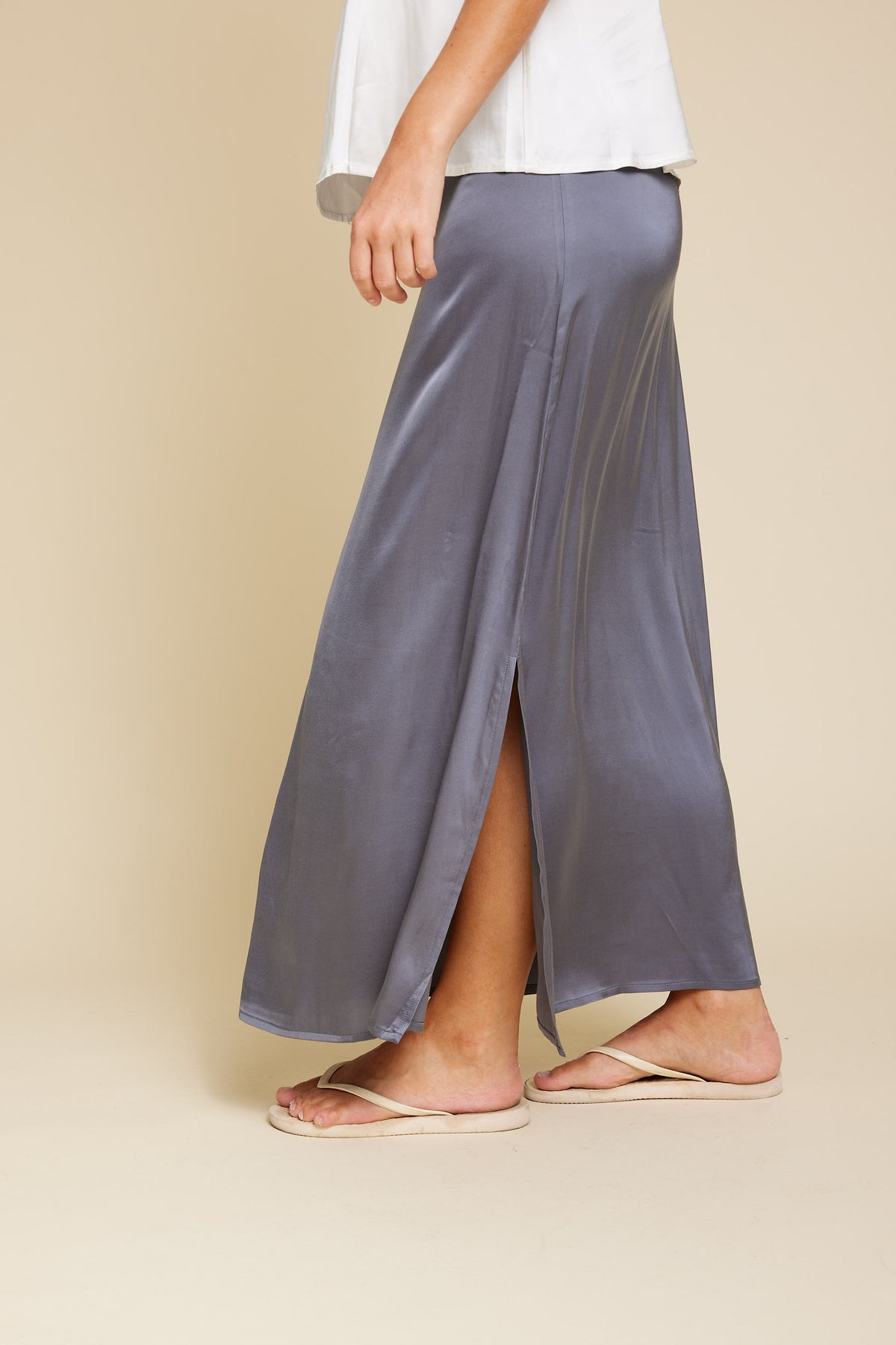 Rikke Viscose Satin - Grey