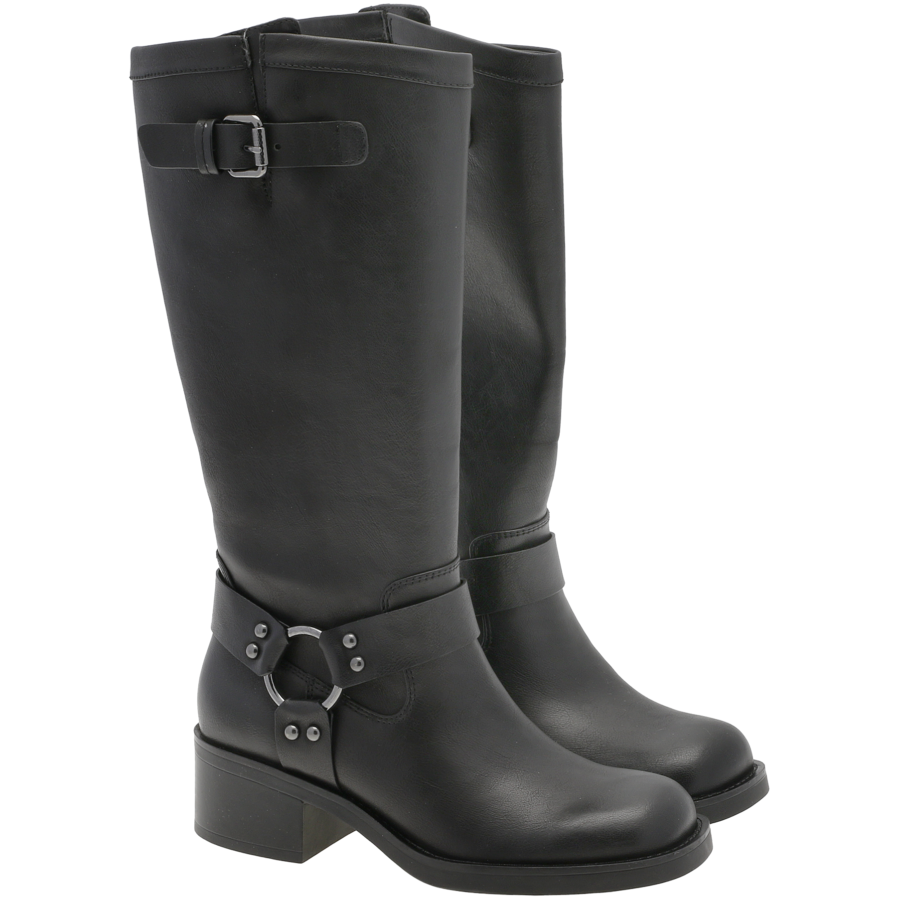 Camperos High Buckle - Svart
