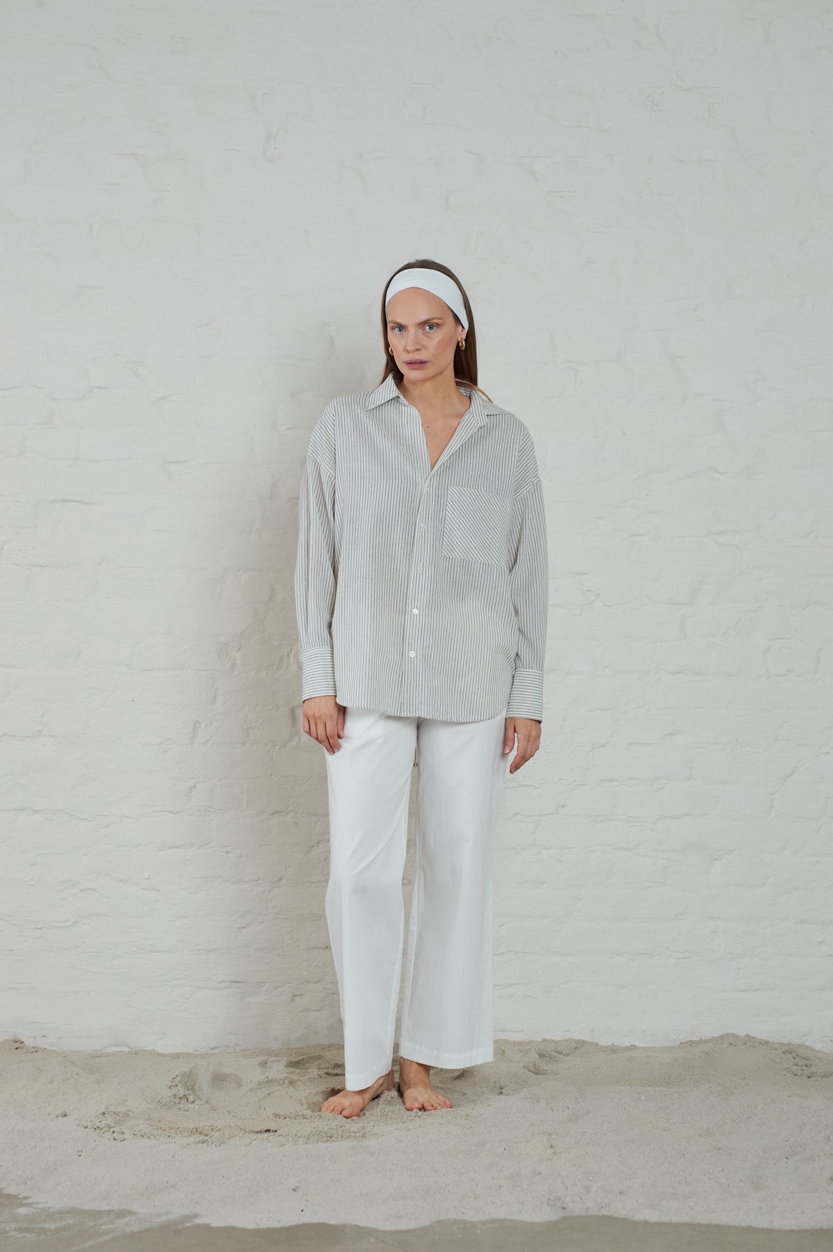 Rocha Striped Linen - Offwhite/Black Combo