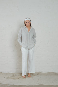 Rocha Striped Linen - Offwhite/Black Combo