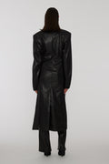 Embellished Button Coat - Black