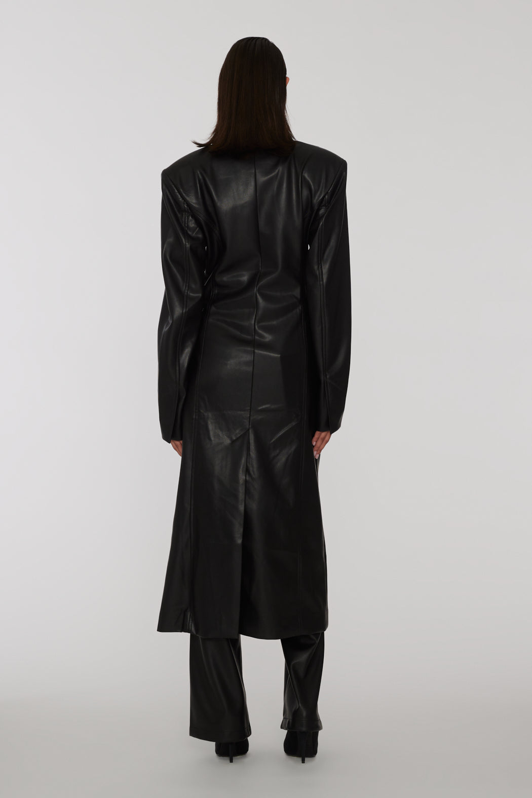 Embellished Button Coat - Black