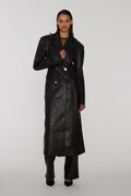 Embellished Button Coat - Black