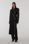Embellished Button Coat - Black