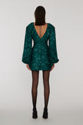 Sequins Mini Flowy Dress - Sea Moss