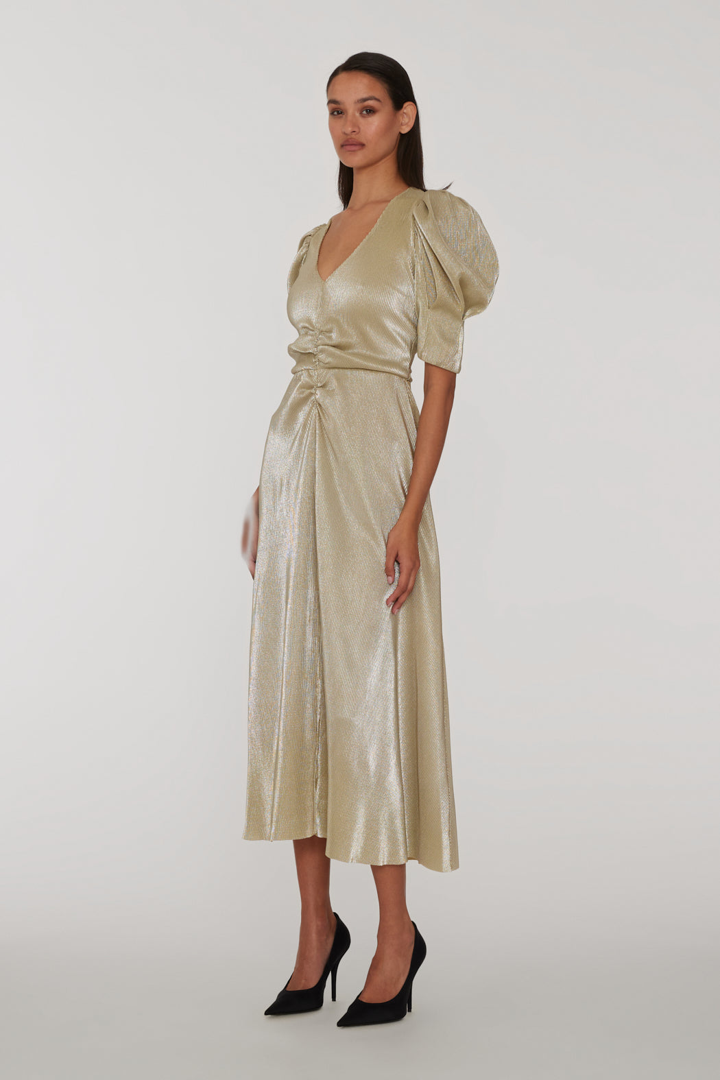Small Plisse Slit Dress - Rutabaga