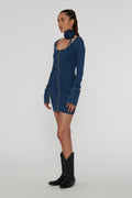 Stretchy Scoop Neck Dress - Orion Blue