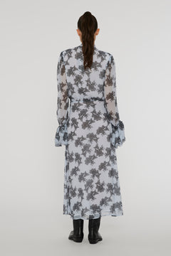 Chiffon Bow Midi Dress - Delicate Lace + Rock Ridge Comb.