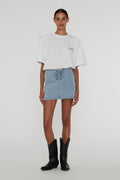 Denim Laced Minikjol - Light Blue Denim