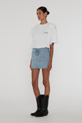 Denim Laced Minikjol - Light Blue Denim