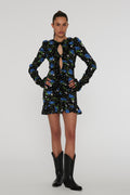 ROTATE Birger Christensen Satin Ruffle Mini Dress