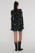 ROTATE Birger Christensen Satin Ruffle Mini Dress