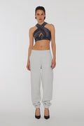 Sweatpants med logo - Ljusgrå melerad