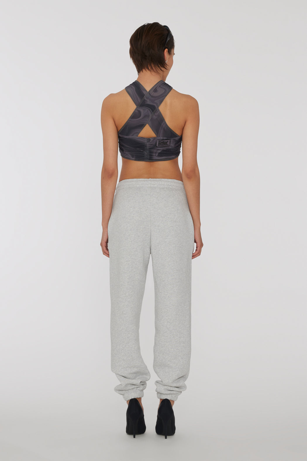Sweatpants med logo - Ljusgrå melerad
