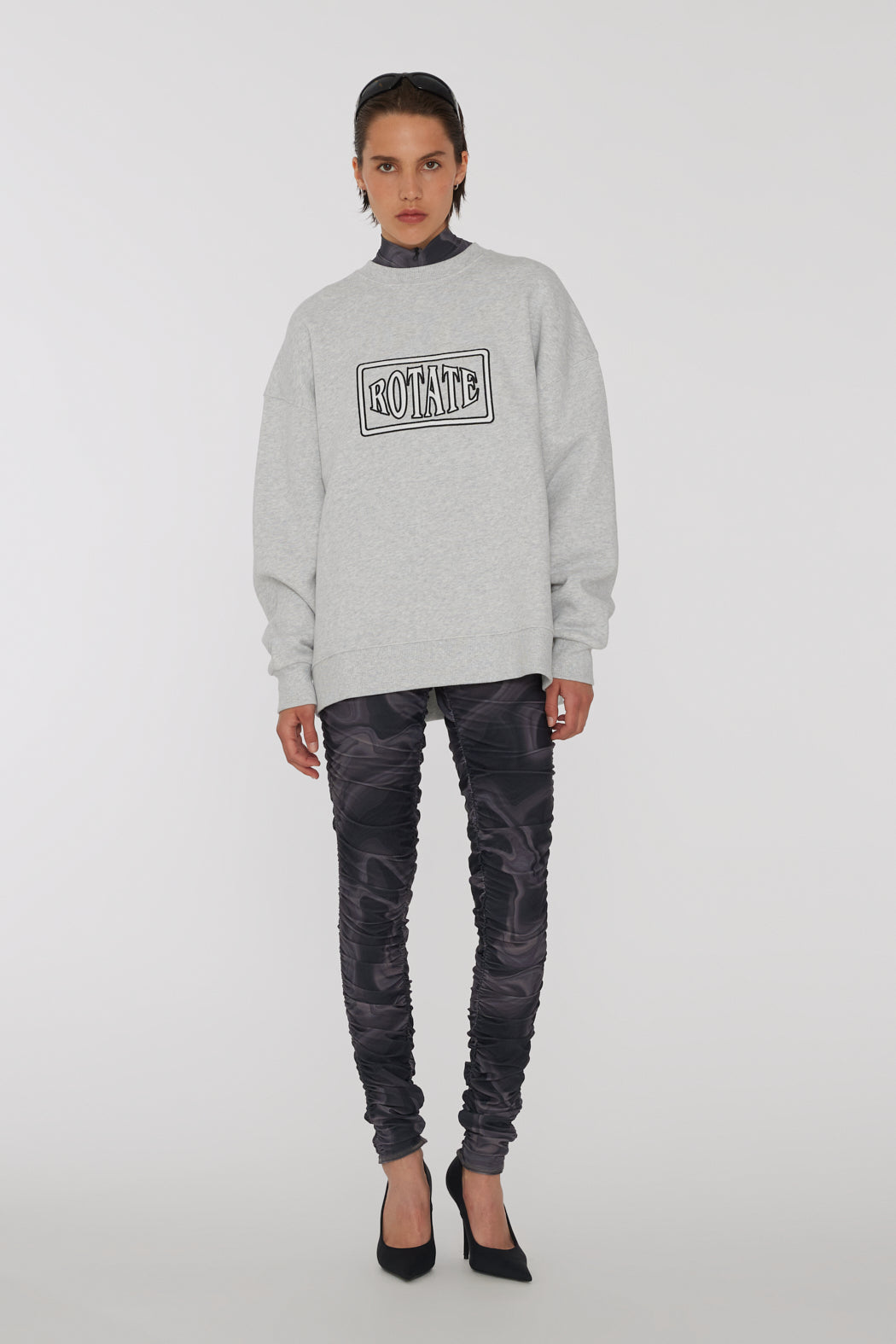 Sweat Crewneck With Logo - Light Grey Melange
