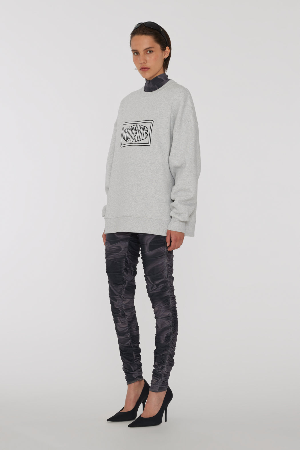 Sweat Crewneck With Logo - Light Grey Melange
