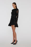 3D Mesh Tight Mini Dress - Svart