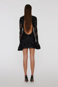 3D Mesh Tight Mini Dress - Svart