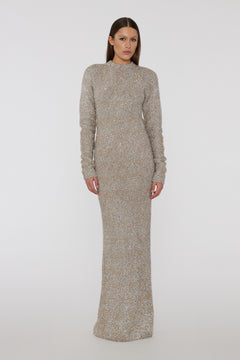 Glitter Knit Maxi Dress - Rich Gold Comb.