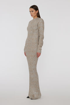 Glitter Knit Maxi Dress - Rich Gold Comb.