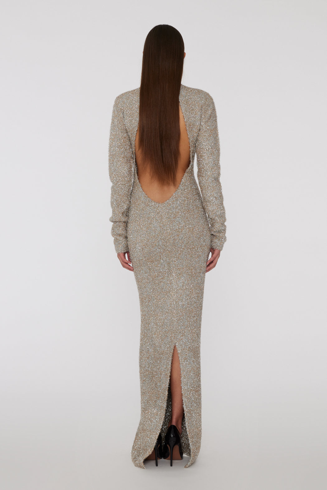 Glitter Knit Maxi Dress - Rich Gold Comb.