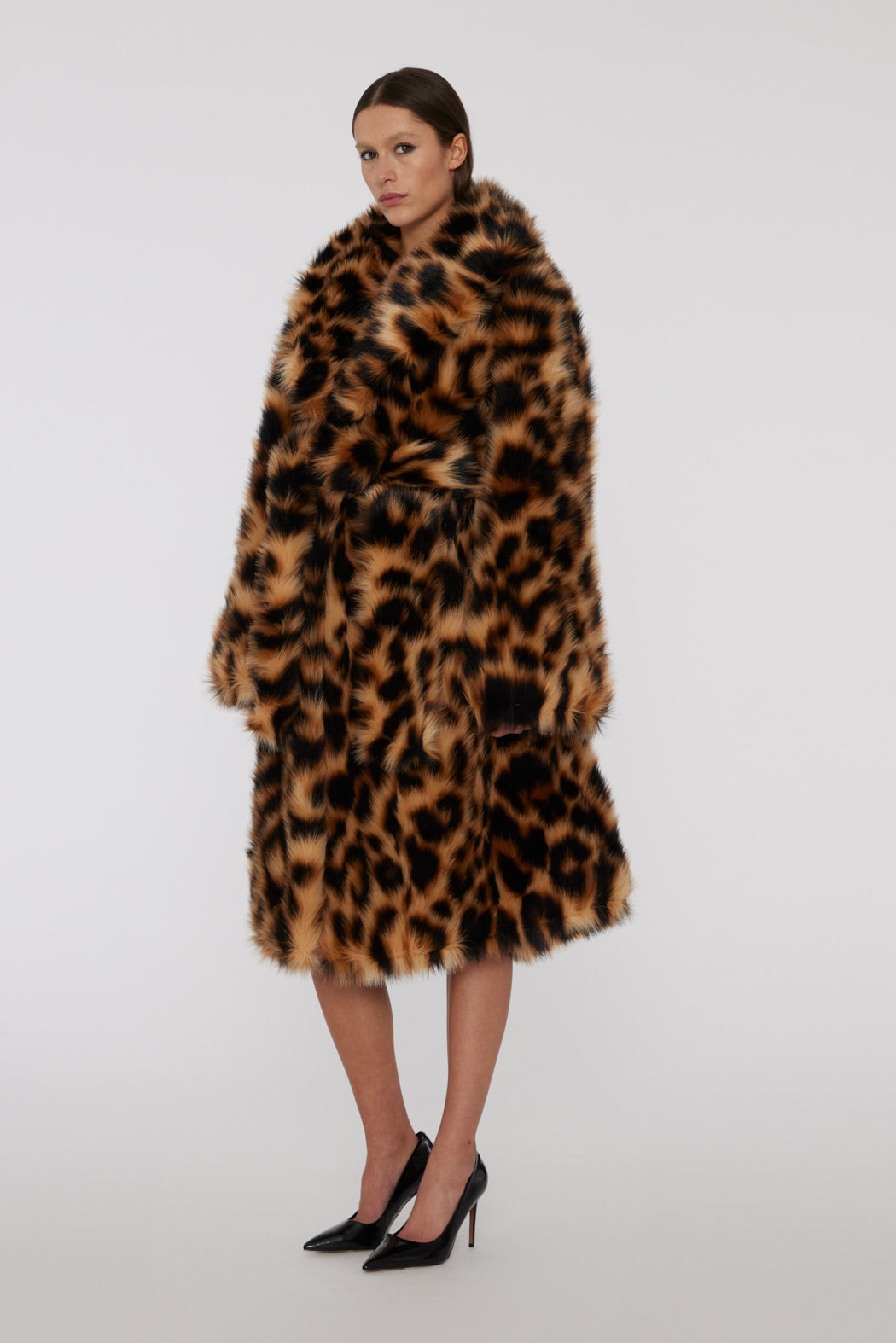 Faux Fur Coat - Honey Peach Comb.