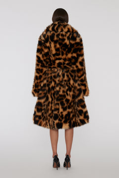 Faux Fur Coat - Honey Peach Comb.