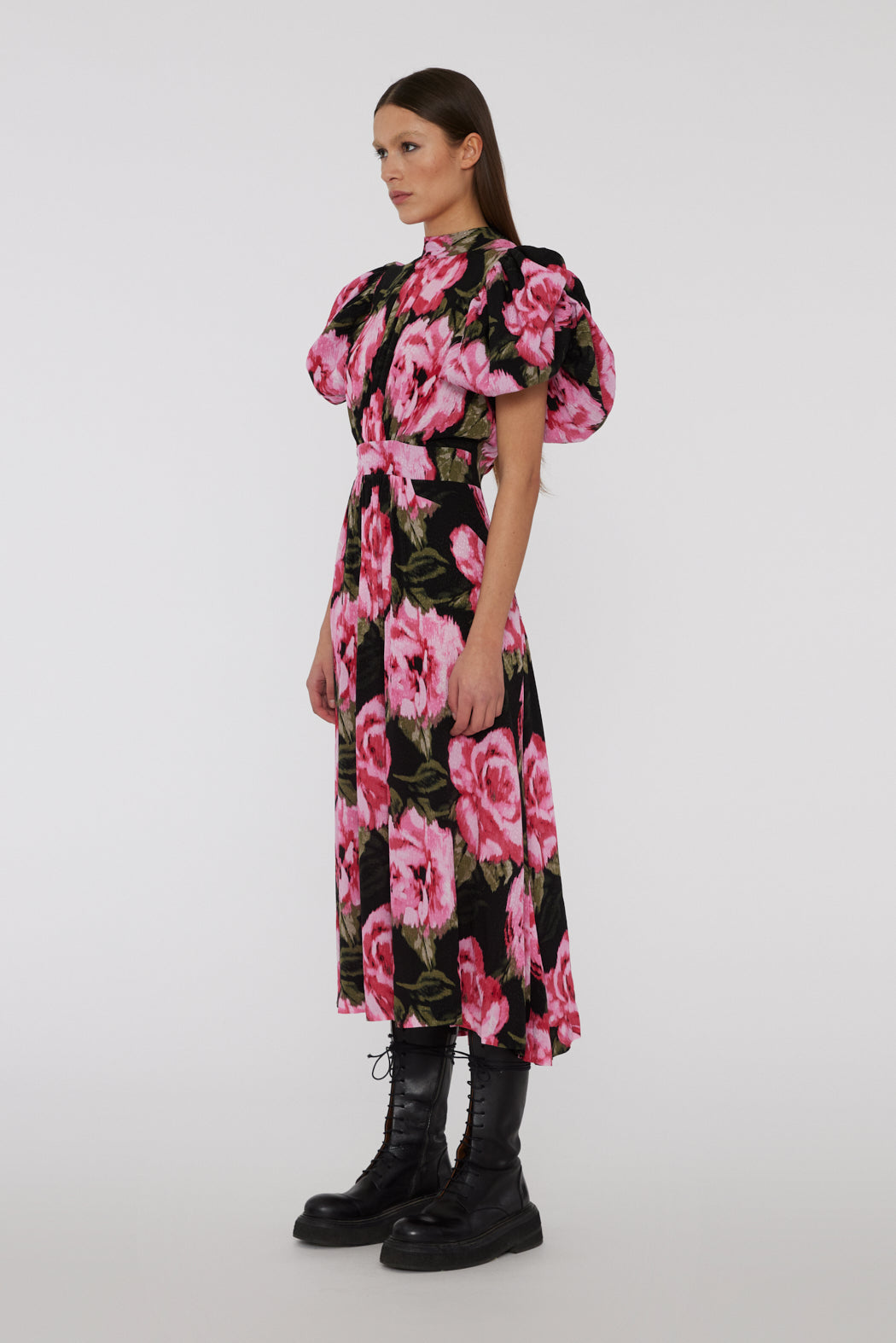 Jacquard Bell Maxi Dress - Lilac Sachet Comb.
