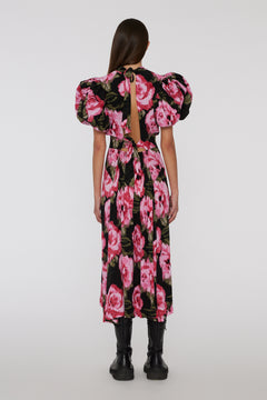 Jacquard Bell Maxi Dress - Lilac Sachet Comb.