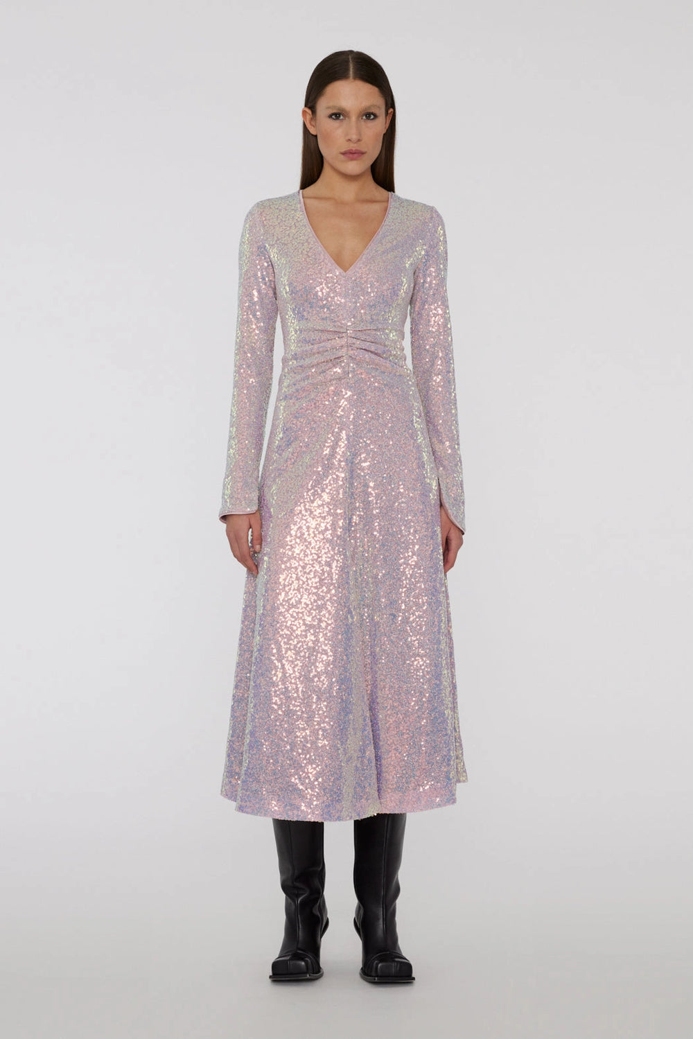 Sequin Midi Dress - Sachet Pink