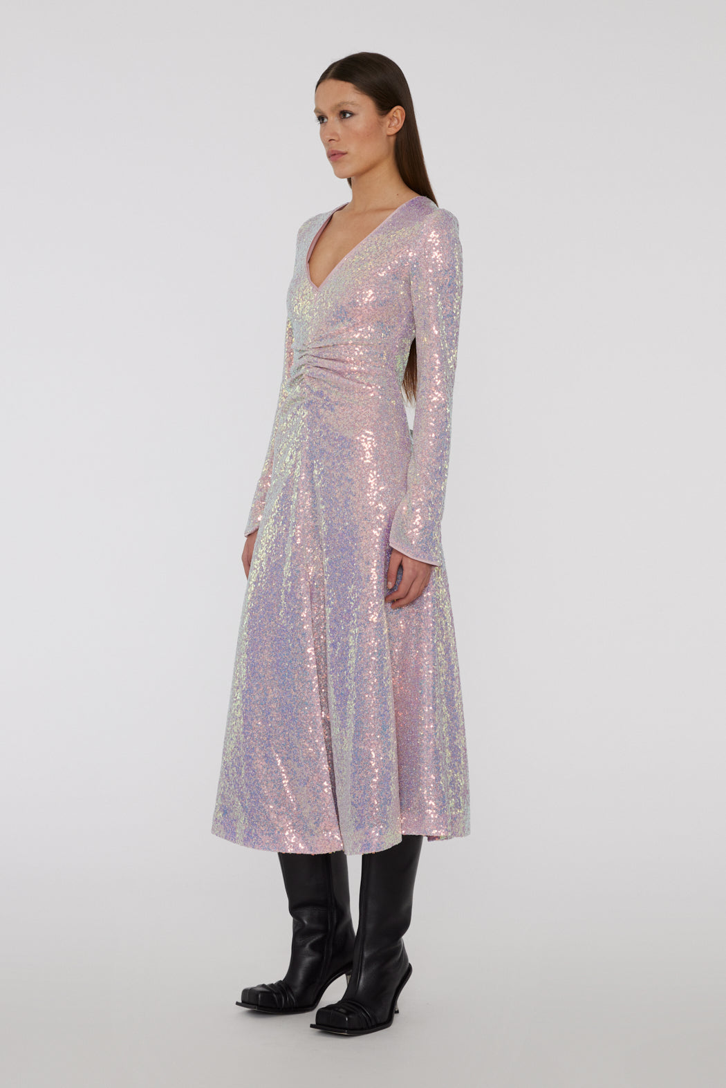 Sequin Midi Dress - Sachet Pink