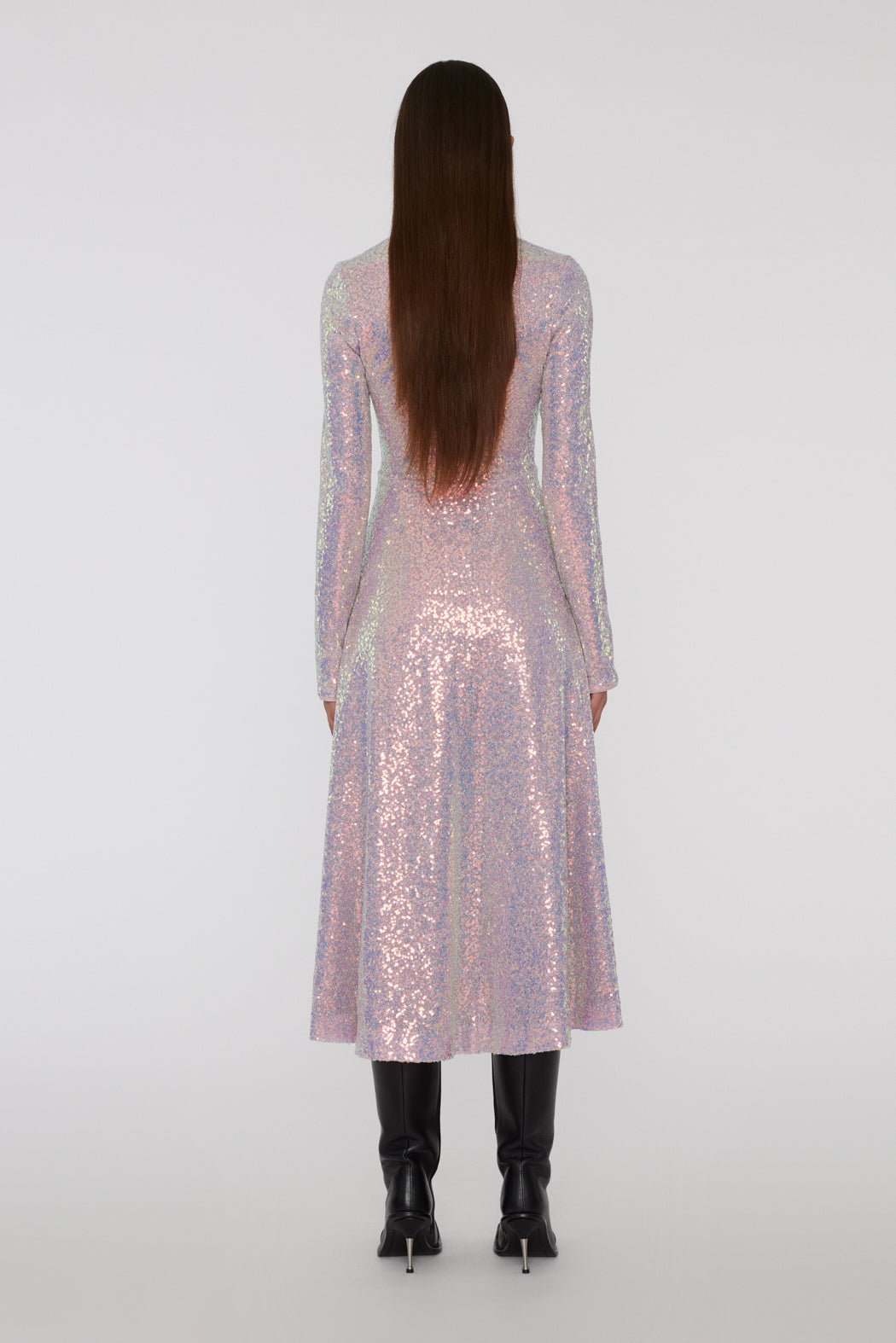 Sequin Midi Dress - Sachet Pink